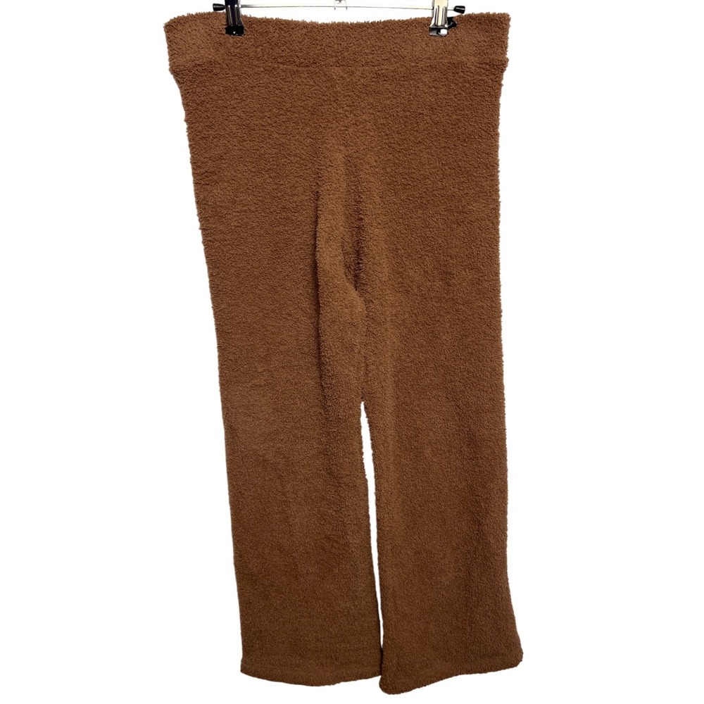 PINK Victoria's Secret Brown Teddy Fleece Wide Leg Lounge Pants M Hygge Comfort